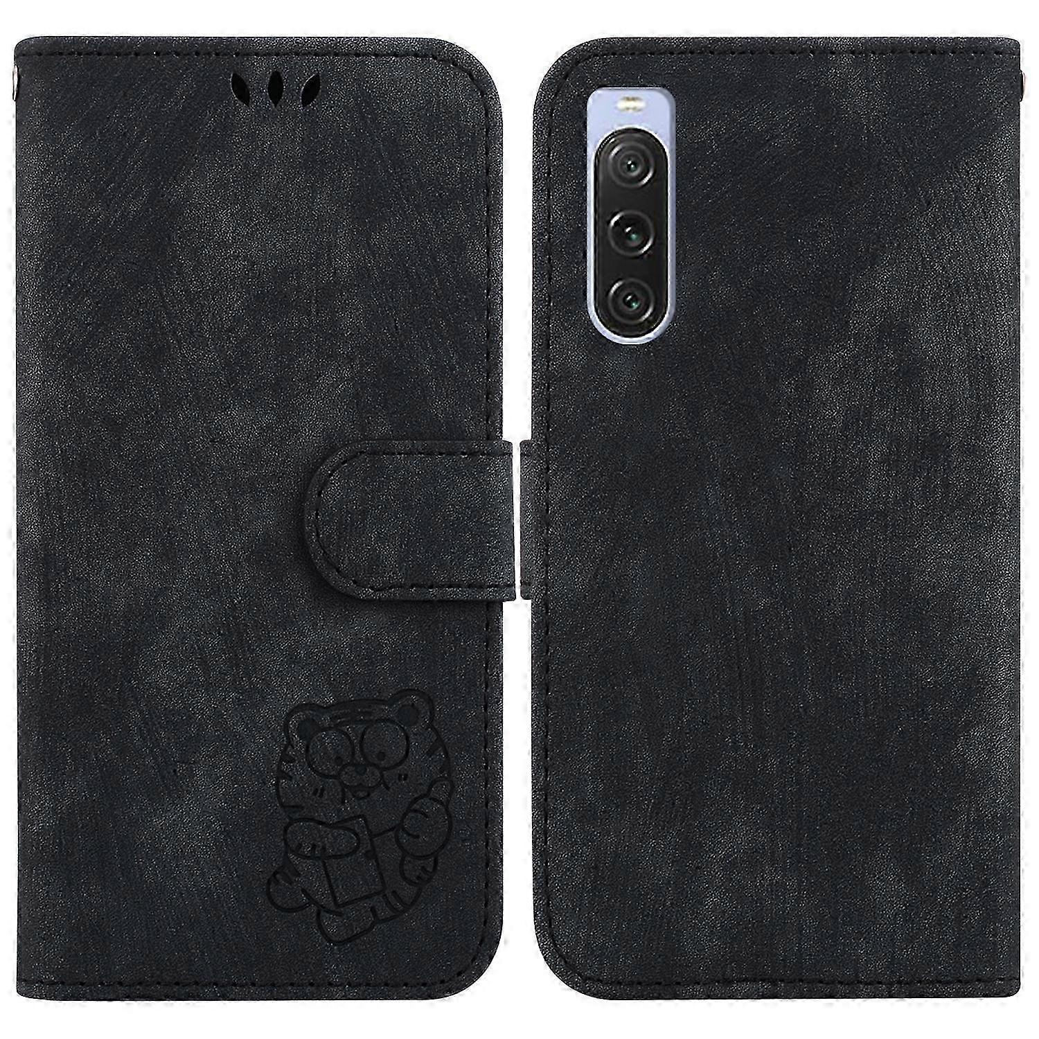 Bestickte Lederhülle Für Android-handys, Tigermuster, Robuste Und Elegante Hülle, Optimaler Schutz, Handgefertigtes Design, Rücktasche, Kompatibel Mit Smartphones.