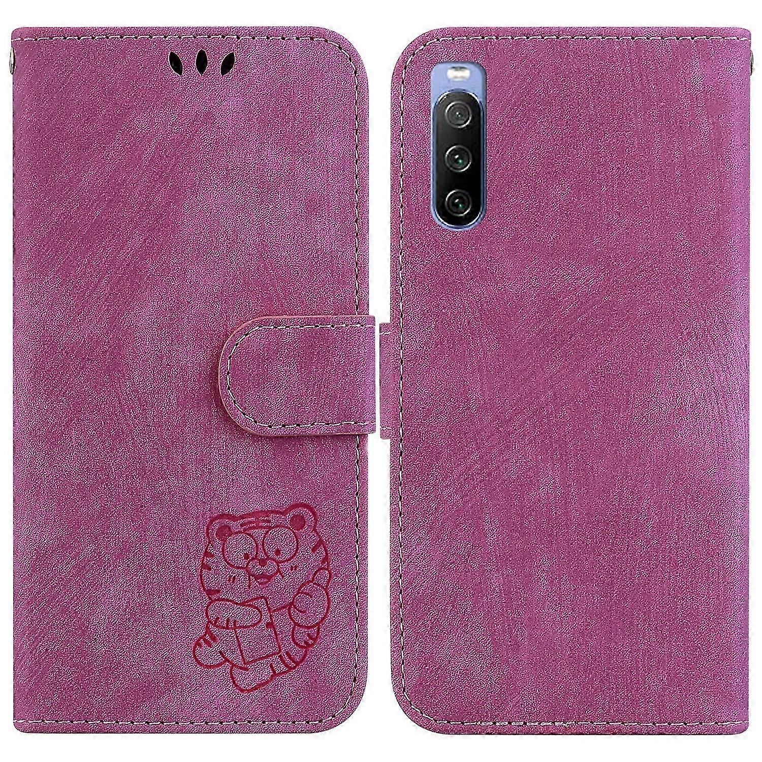 Bestickte Lederhülle Für Android-handys, Tigerdesign, Stilvolle Und Schützende Hülle