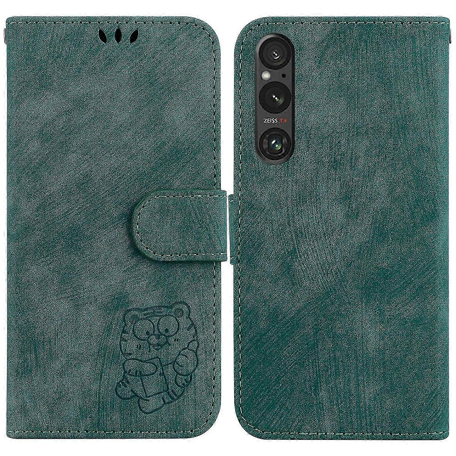 Bestickte Lederhülle Mit Tigermotiv Für Android-handys, Elegante Hartschalen-hülle, Robuster Schutz, Tierdesign, Tragbare Smartphone-hülle