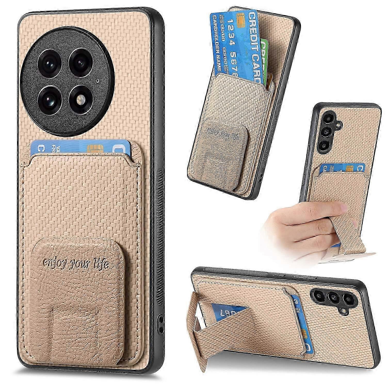 Iphone 13 Hülle Aus Kohlefaser, Leder Und Tpu Mit Integriertem Kartenhalter, Robuste Und Elegante Hülle Für Das Iphone 13