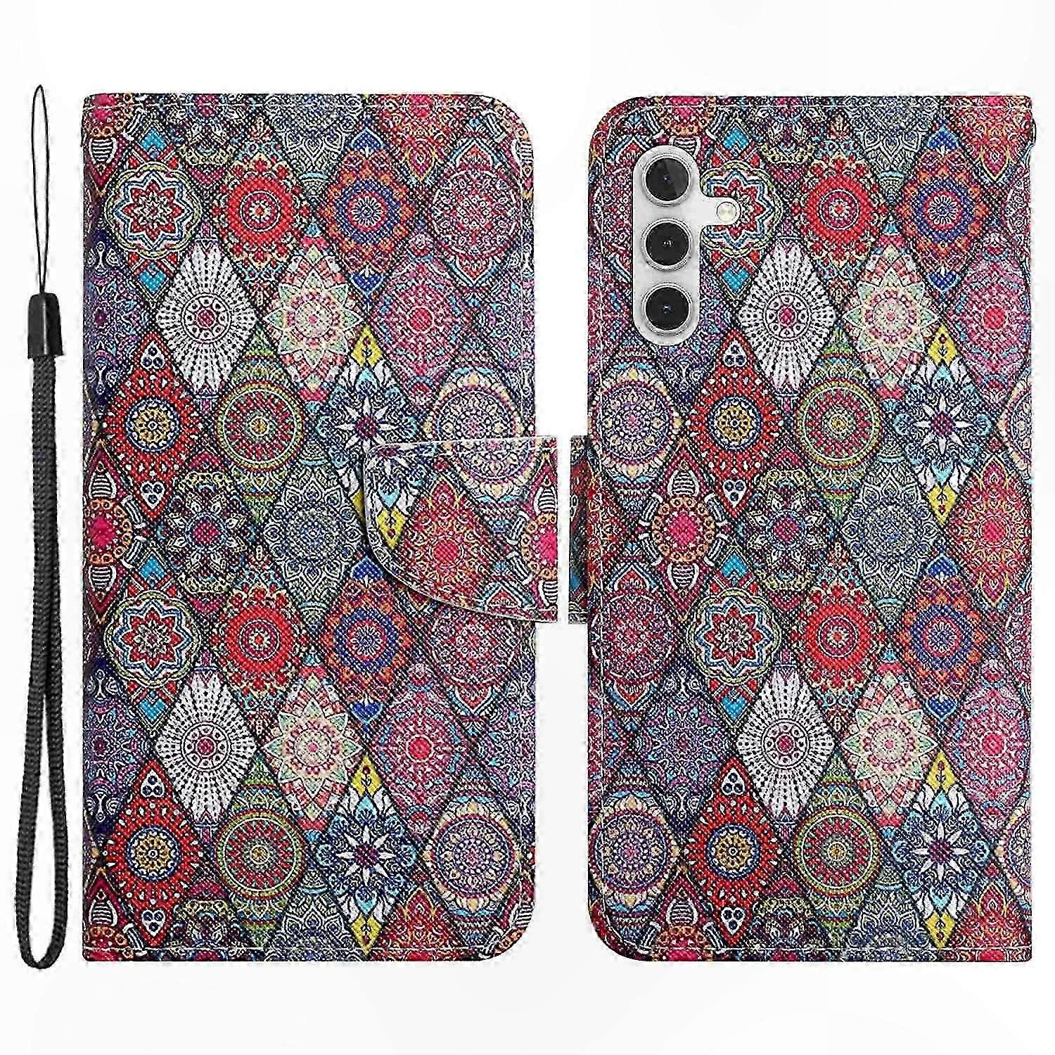Hülle Aus Strukturiertem Pu-leder Für 5g-smartphones, Mit Handschlaufe, Genarbter Oberfläche, Robustem Schutz Und Praktischem Design, Kompatibel Mit Mobiltelefonen