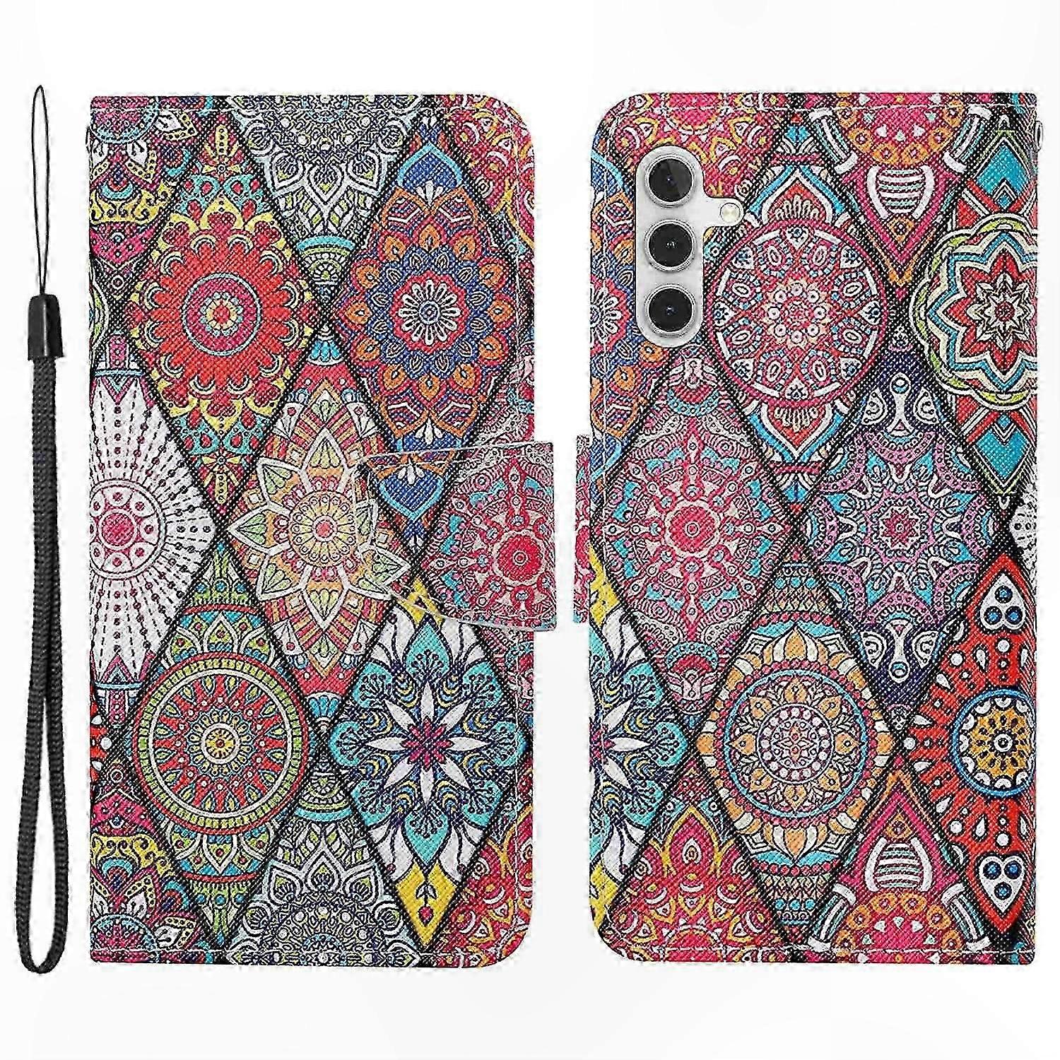 Hülle Aus Strukturiertem Pu-leder Mit Handschlaufe Für 5g-smartphones, Kreuzförmiges Design, Praktischer Schultergurt, Robuster Schutz, Stilvolles Handy-accessoire