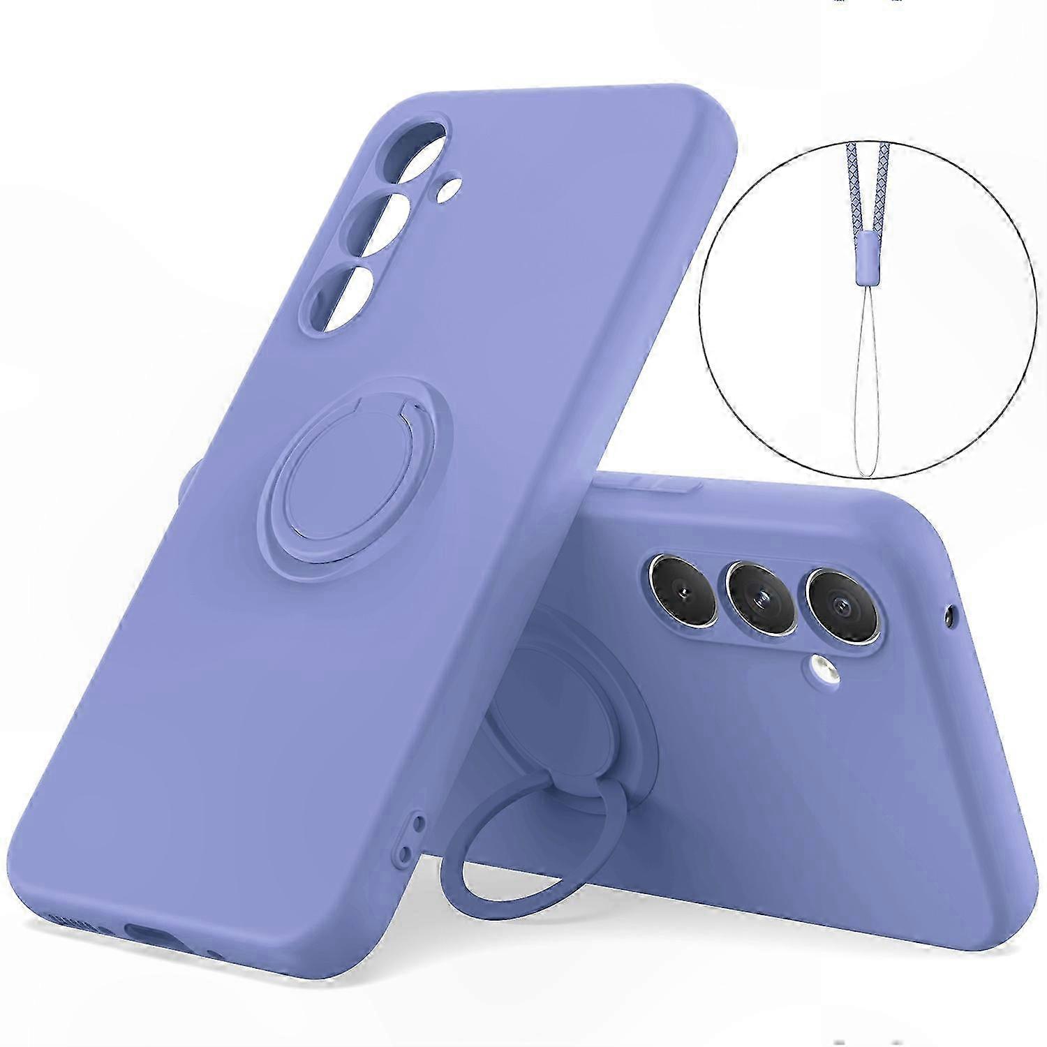 Handyhülle Aus Flüssigsilikon Für Galaxy S24, Mit Handschlaufe Und Integriertem Ständer, Robuster Schutz Und Schlankes Design.