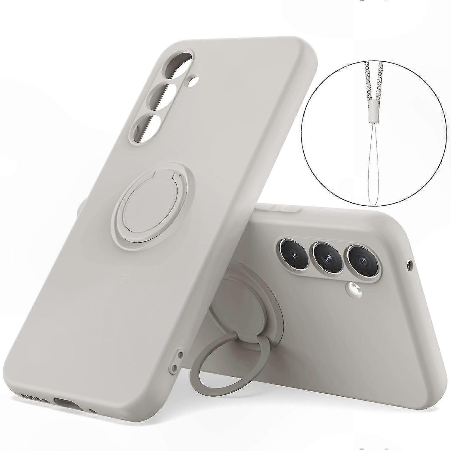 Flüssigsilikon-handyhülle Für Galaxy S24, Mit Integrierter Handschlaufe Und Ausklappbarem Ständer, Stoßfestem Schutz, Soft-touch-oberfläche, Schlank Und Leicht
