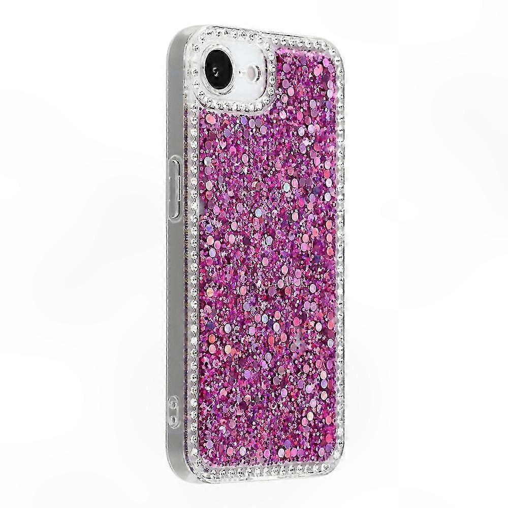 Glitzernde Tpu-hülle Für Iphone 16e, Funkelnde Strasskanten, Stoßfester Schutz Mit Brillantem Design, Transparente Und Glitzernde Hartschale, Elegantes Accessoire