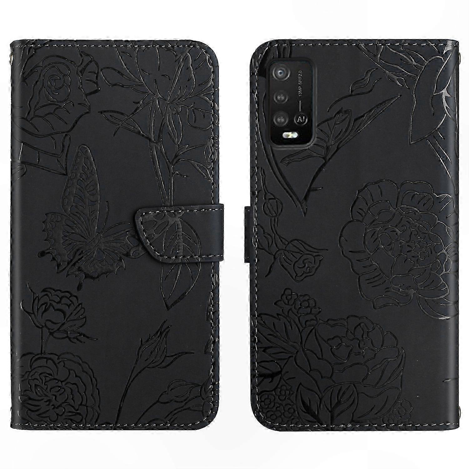 Emed Lederhülle „butterfly Peony“ Für Power U10 Und U20, Elegante Und Schützende Smartphone-hülle, Kompatibles Modell Mit Hochwertiger Verarbeitung