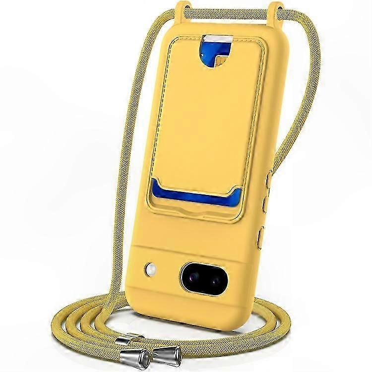 Silikonhülle Für Pixel 8a Mit Kartenhalter Und Abnehmbarem Trageband, Schutzhülle Für Die Rückseite