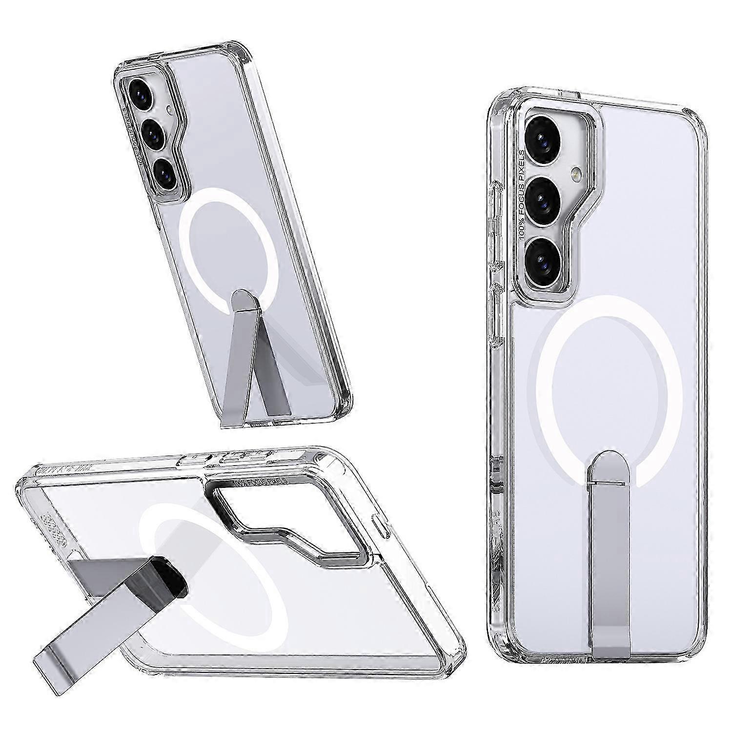 Galaxy S24 Fe Hülle Mit Magsafe-halterung, Verstärktem Tpu- Und Acryl-schutz, Dunkelviolett, Stoßfeste Hülle Mit Integriertem Ständer