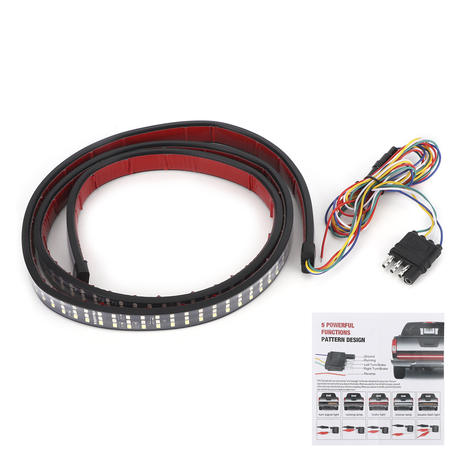 60-zoll-led-lichtleiste, 3-reihige Heckklappenleuchten, Ip65 Wasserdicht, Universell 12–24 V