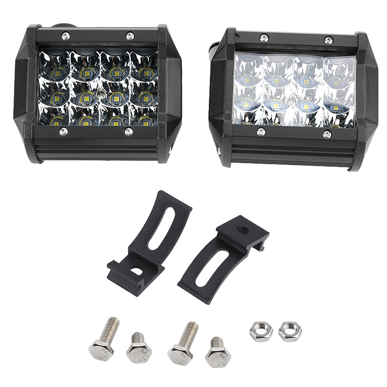 Set Mit 1 Paar 36-w-led-lichtleisten (4-reihig, 10 Cm) Für Universelle Arbeitsscheinwerfer, Fahrleuchten Für Lkw Und Pkw, Zubehör Für Umbauten