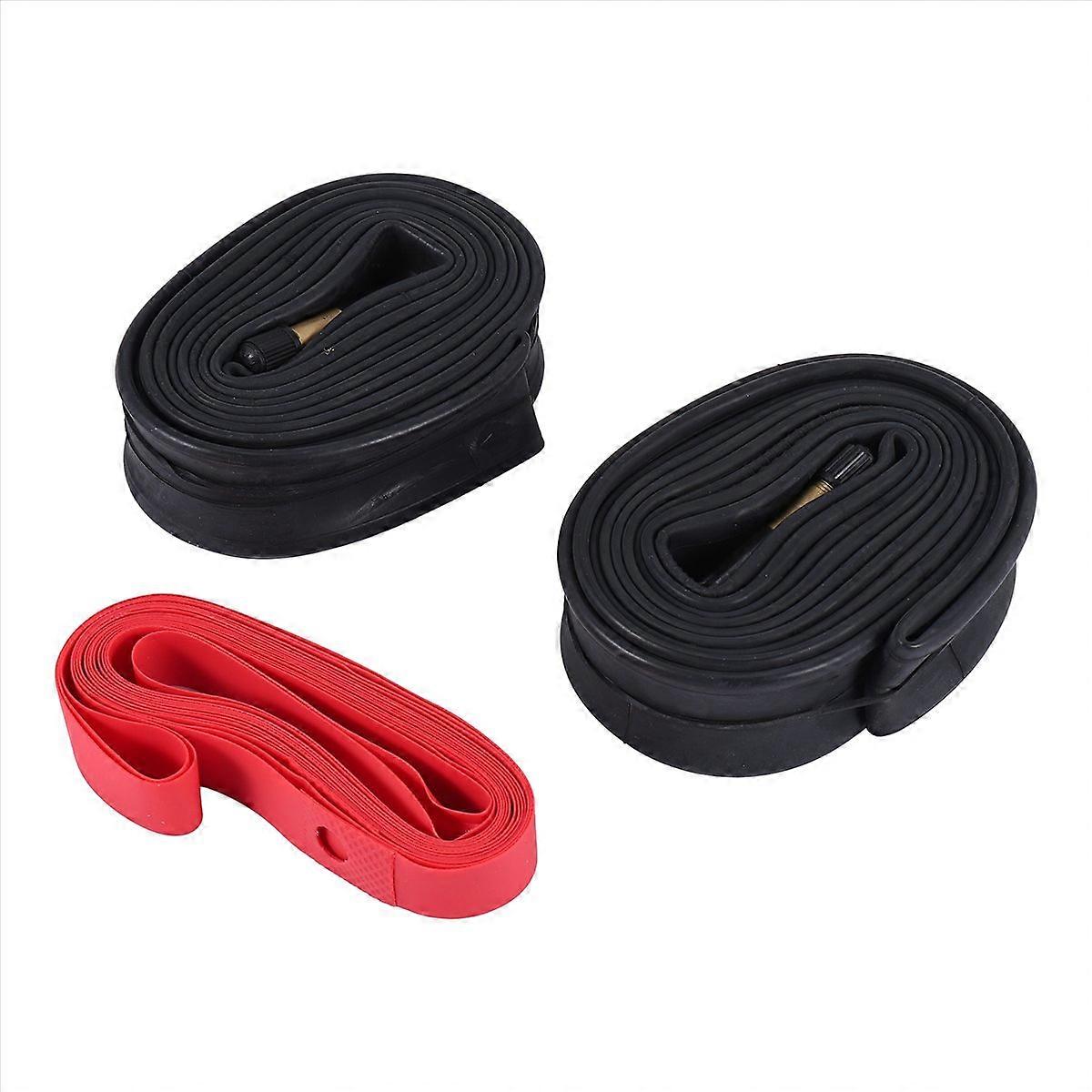 Set Aus 2 Fahrradschläuchen 700x35-43c Mit 2 Felgenbändern, Schrader-ventil, Rennrad- Und Hybridreifen, Kompatibel Mit 700c-reifen, Einfache Reparatur Und Austausch, Paar Robuste Schlauchschläuche.