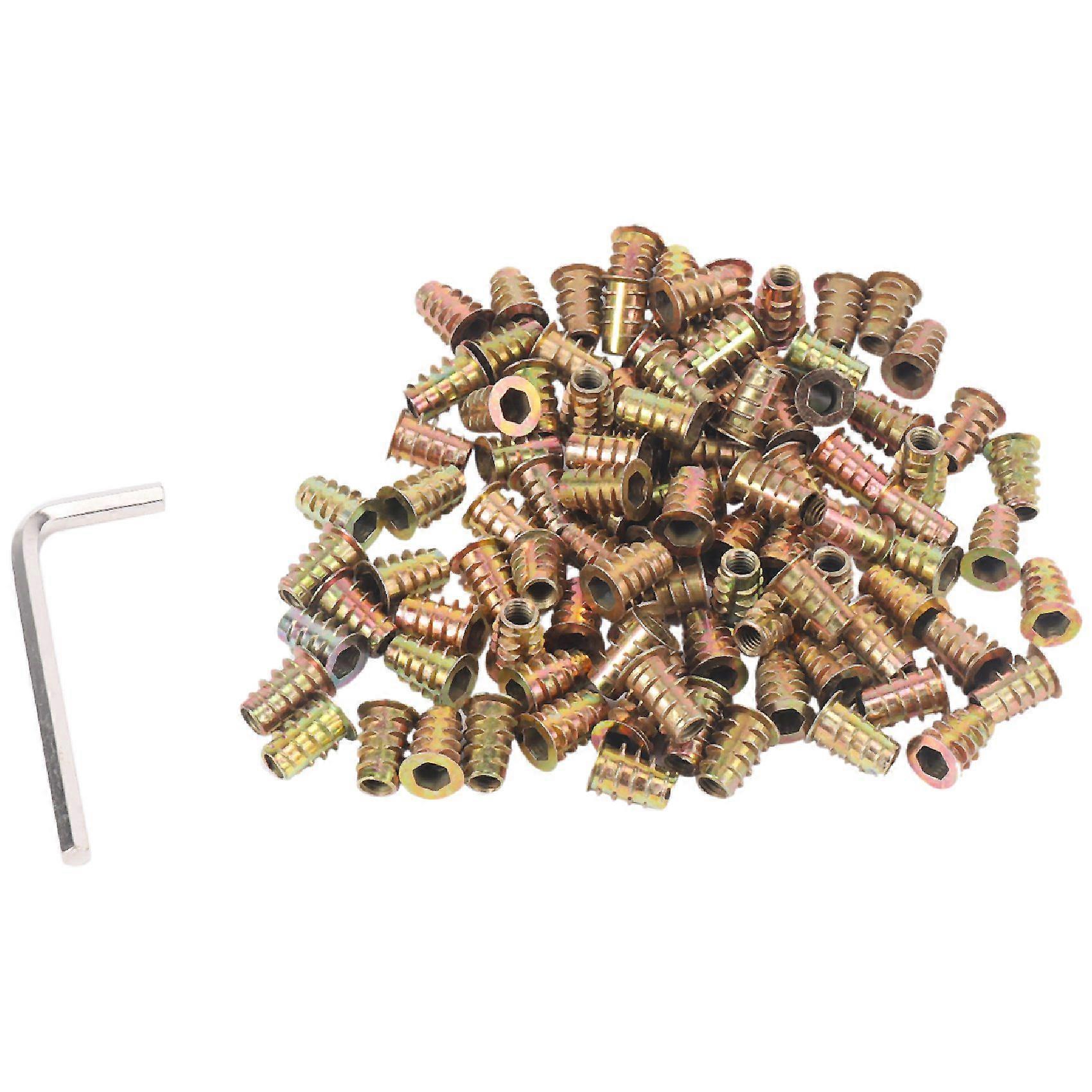 100 M6x15mm Holzschrauben Mit Gewindemuttern Für Möbel, Befestigungsset
