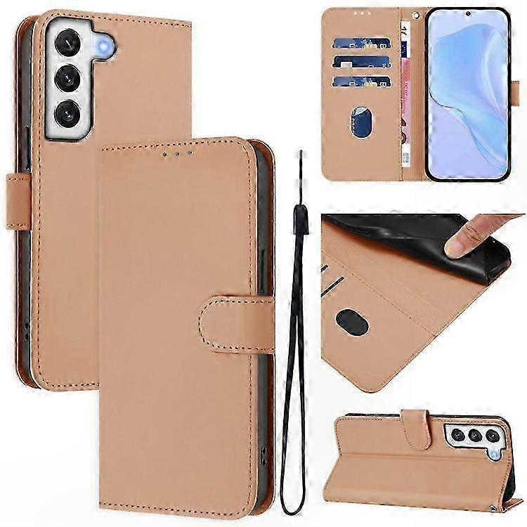 Schlichte Leder-handyhülle Für Samsung S21 Fe 5g, Schutzhülle Mit Trageband, Weiche Haptik, Glatte Oberfläche, Praktisches Accessoire