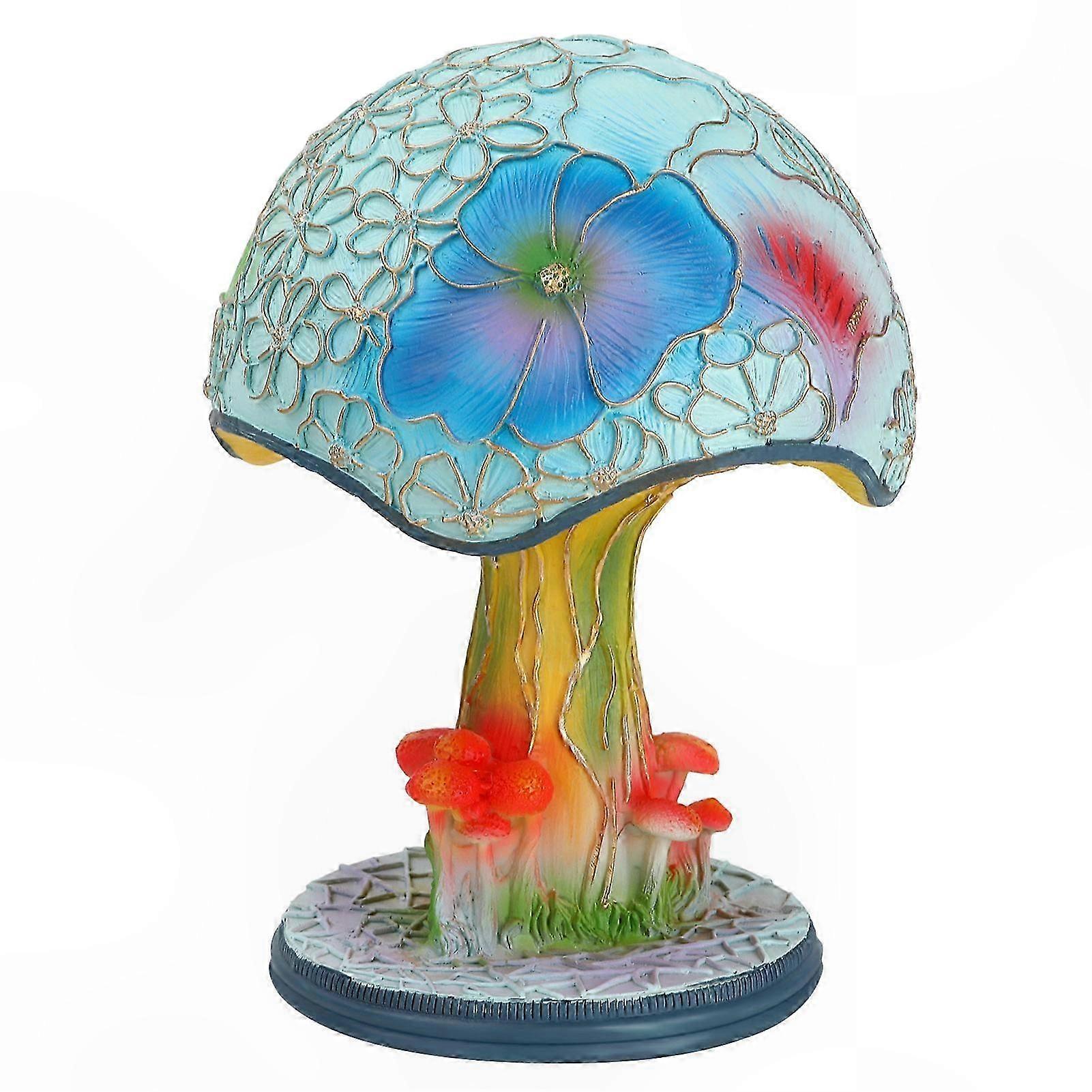 Dekorative Pilz-tischlampe Mit Blume Und Schnecke, Ideal Für Schreibtisch Oder Nachttisch