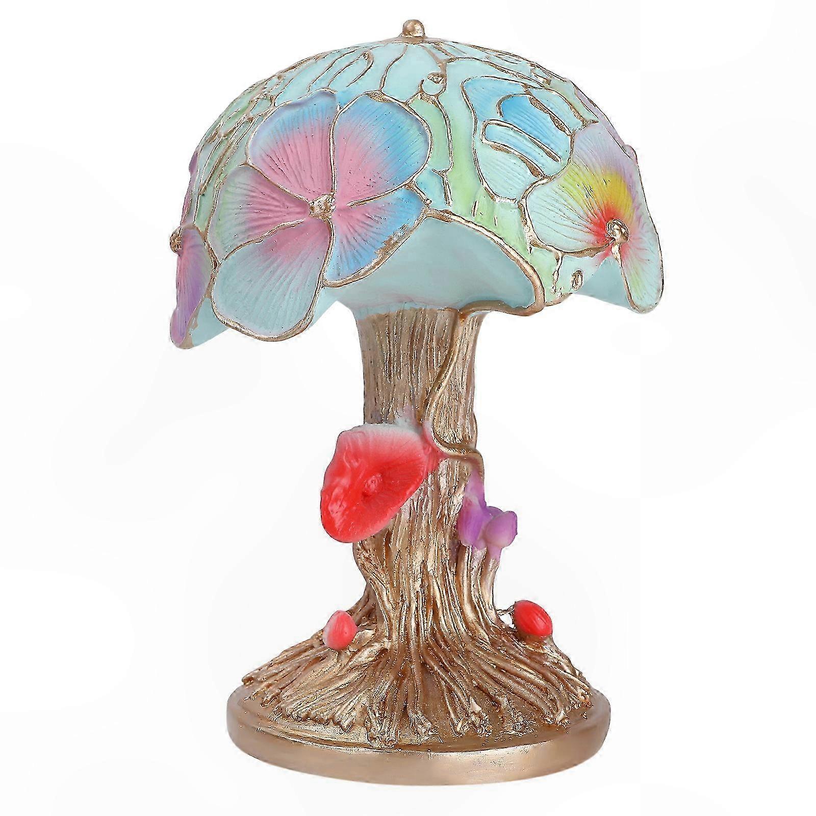 Dekorative Pilz-tischlampe Mit Blume Und Schnecke, Ideal Für Schreibtisch Oder Nachttisch, Einzigartiges Design.