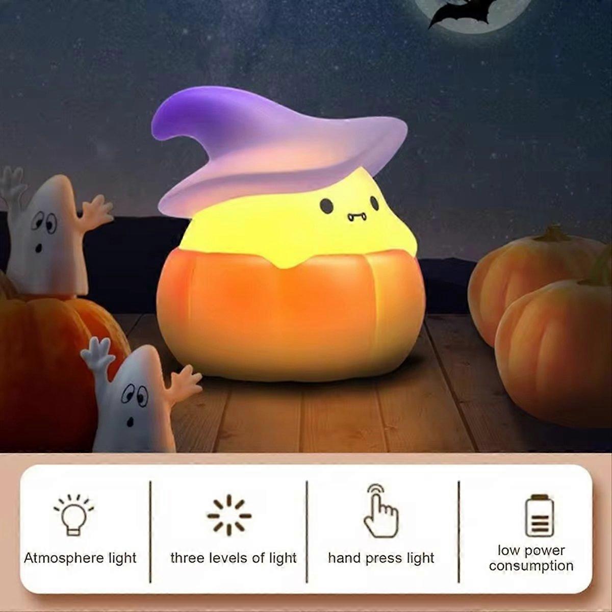 Led-geisterkürbis-silikonlampe, Dekoratives Halloween-nachtlicht, Weiches Silikon-nachtlicht, Stimmungsvolle Beleuchtung Für Gruselige Dekoration