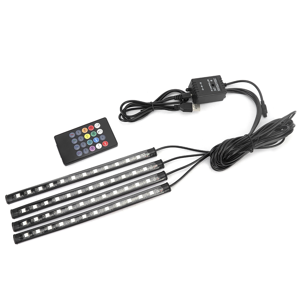 Auto-ambientebeleuchtung Mit 48 Leds, Rgb-beleuchtung, Soundsteuerung Und Fernbedienung
