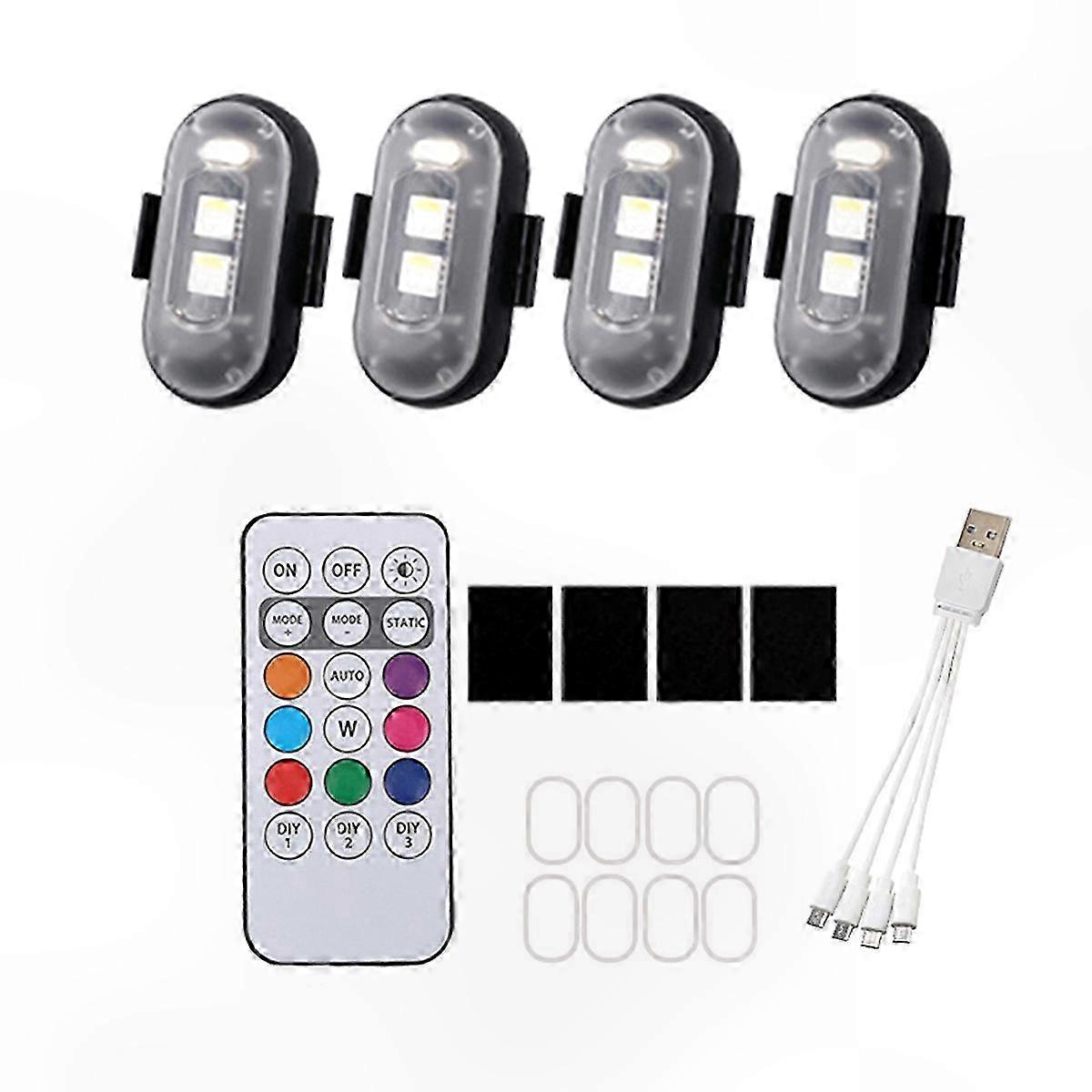 Kabellose Rgb-led-blitzlichter Für Flugzeuge Und Motorräder, Universelle Blinkmarkierungsleuchten