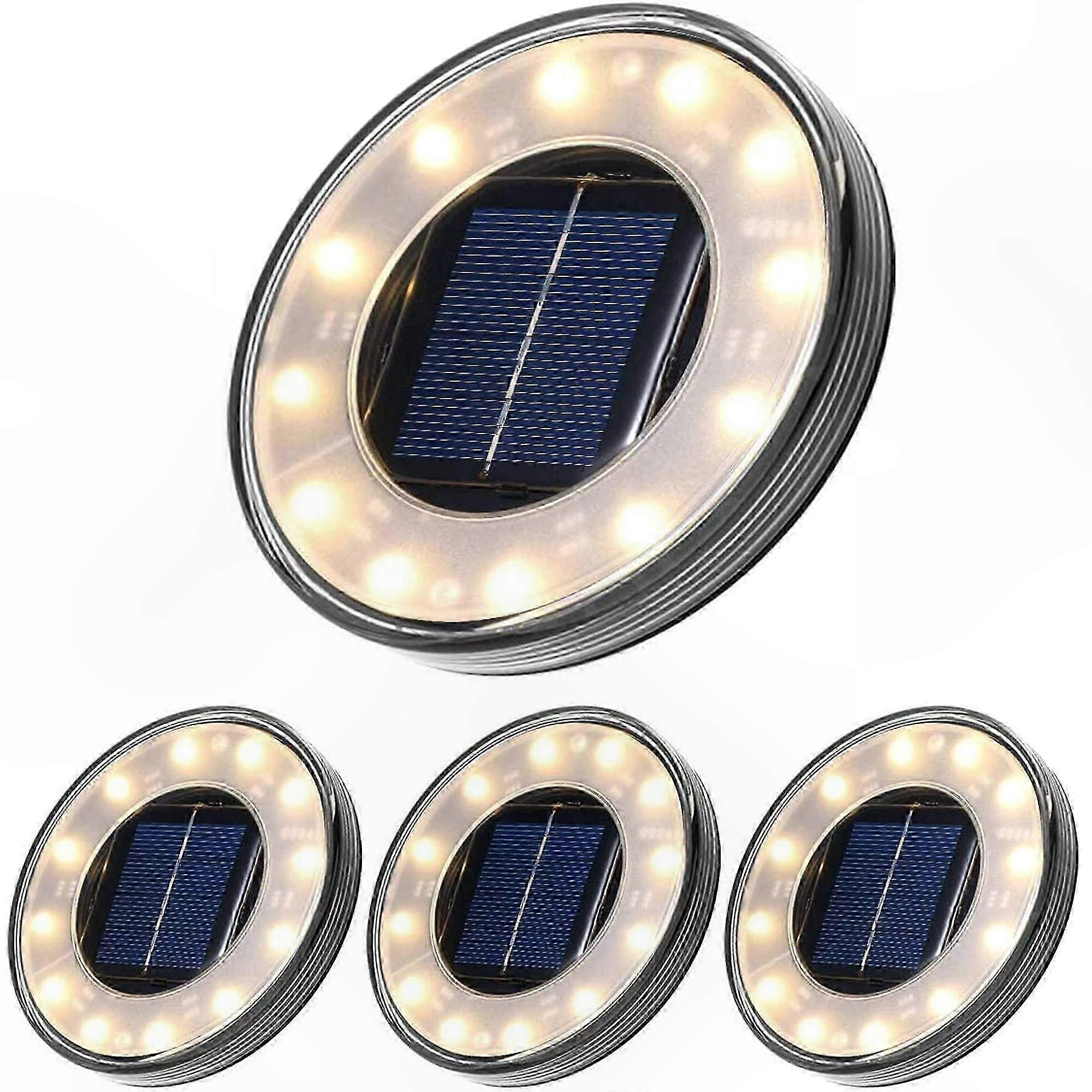 Solar-led-gartenleuchten – 4er-set Außenleuchten Für Wege Und Rasenflächen, Warmweiß, Ip68 Wasserdicht