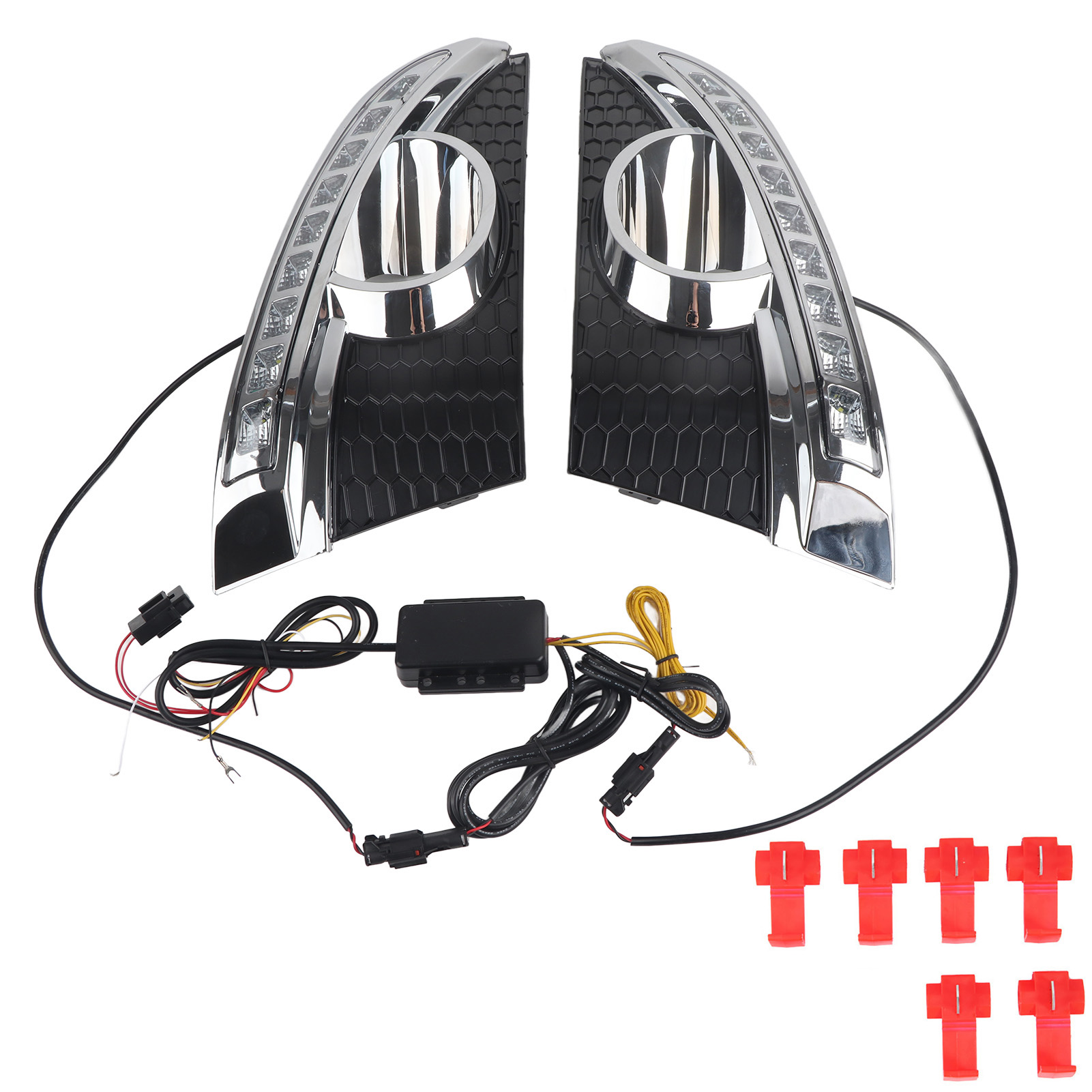 Paar Led-tagfahrlichter (drl) Mit Blinkern Und Nebelscheinwerferblenden Für Captiva 2011-2013