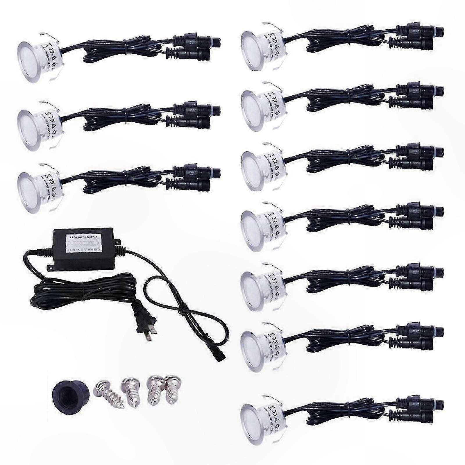 Packung Mit 10 Wasserdichten Led-leuchten Für Außenwege, Garten, Rasen, Terrasse, Hof, Eingang, Treppe Und Gehweg.