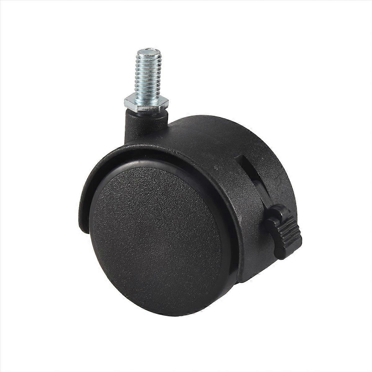 Lenkrolle Mit Bremse Für Möbel, M8-gewindeschaft, 50 Mm (2 Zoll) Rad, 5 Cm Durchmesser, Schwarz, 2er-pack, Hohe Belastbarkeit, Für Den Einsatz Zu Hause Und In Der Werkstatt, Schraubbefestigung, Mobil