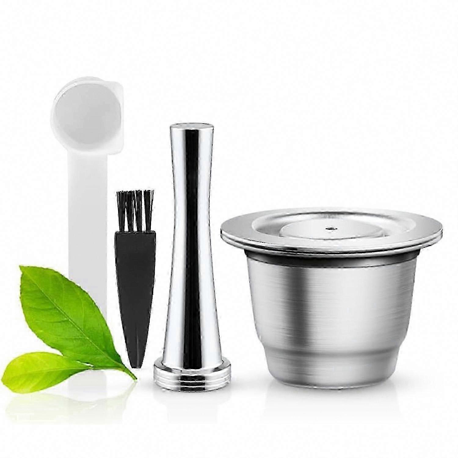 Wiederverwendbare Edelstahl-kartuschen Für Nespresso-maschinen, Kaffeefilter-set Mit Nachfüllpackung, Kompatibel Mit Allen Kapseln