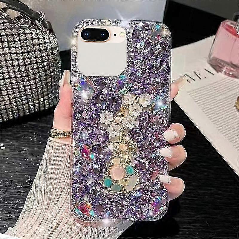 Handgefertigte, Mit Strasssteinen Besetzte Pc-handyhülle, Pflaumenblütenmuster, Schlanke Hartschale Für Smartphones, Eleganter Und Individueller Schutz.
