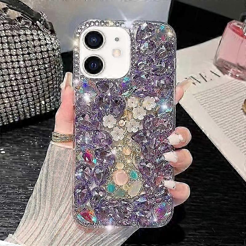 Handgefertigte, Diamantbesetzte Pc-handyhülle, Pflaumenblüten-design, Maßgefertigte Hartschale Für Smartphones, Schlanker Und Eleganter Schutz, Präzise Verarbeitung.
