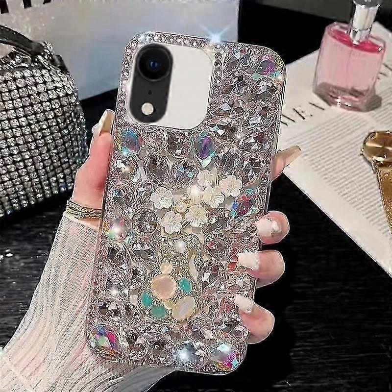 Handgefertigte, Mit Strasssteinen Besetzte Pc-handyhülle, Pflaumenblüten-design, Schützende Hartschale Für Smartphones, Elegantes Und Raffiniertes Design, Stoßfeste Hartschale.