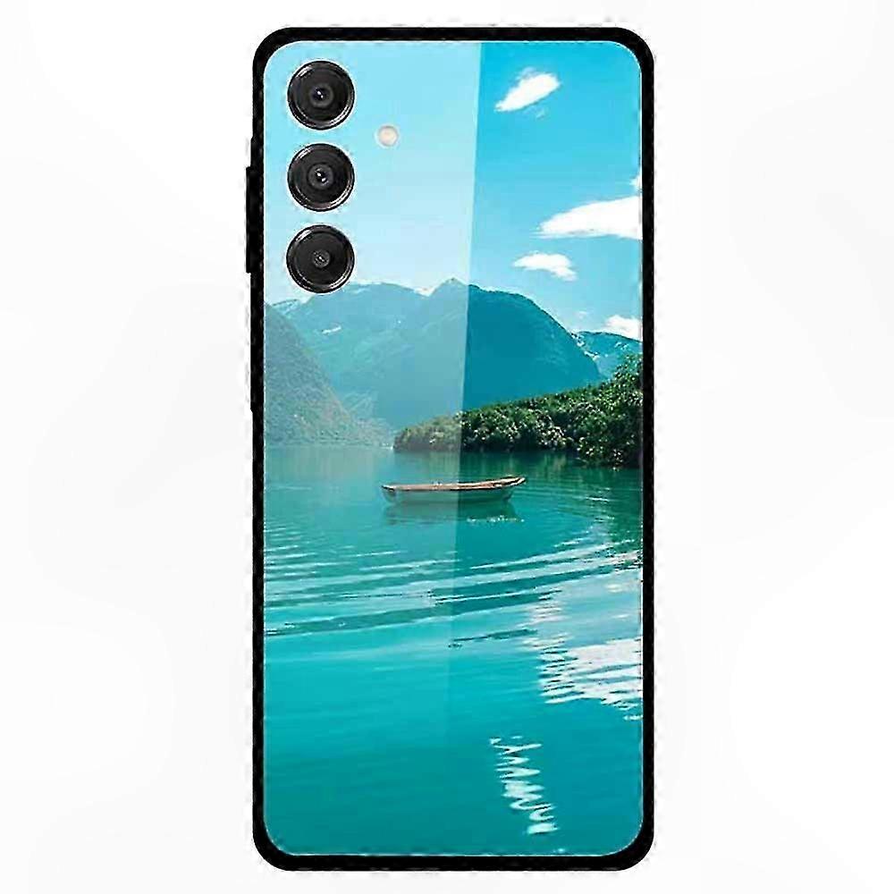 Schutzhülle Aus Gehärtetem Glas Mit Aufgedrucktem Muster Für Galaxy A16 5g/4g, Robuster Rückseitenschutz, Schlanke Und Langlebige Hülle, Grafikdesign, Kompatibel Mit Dem Samsung A16 Smartphone.