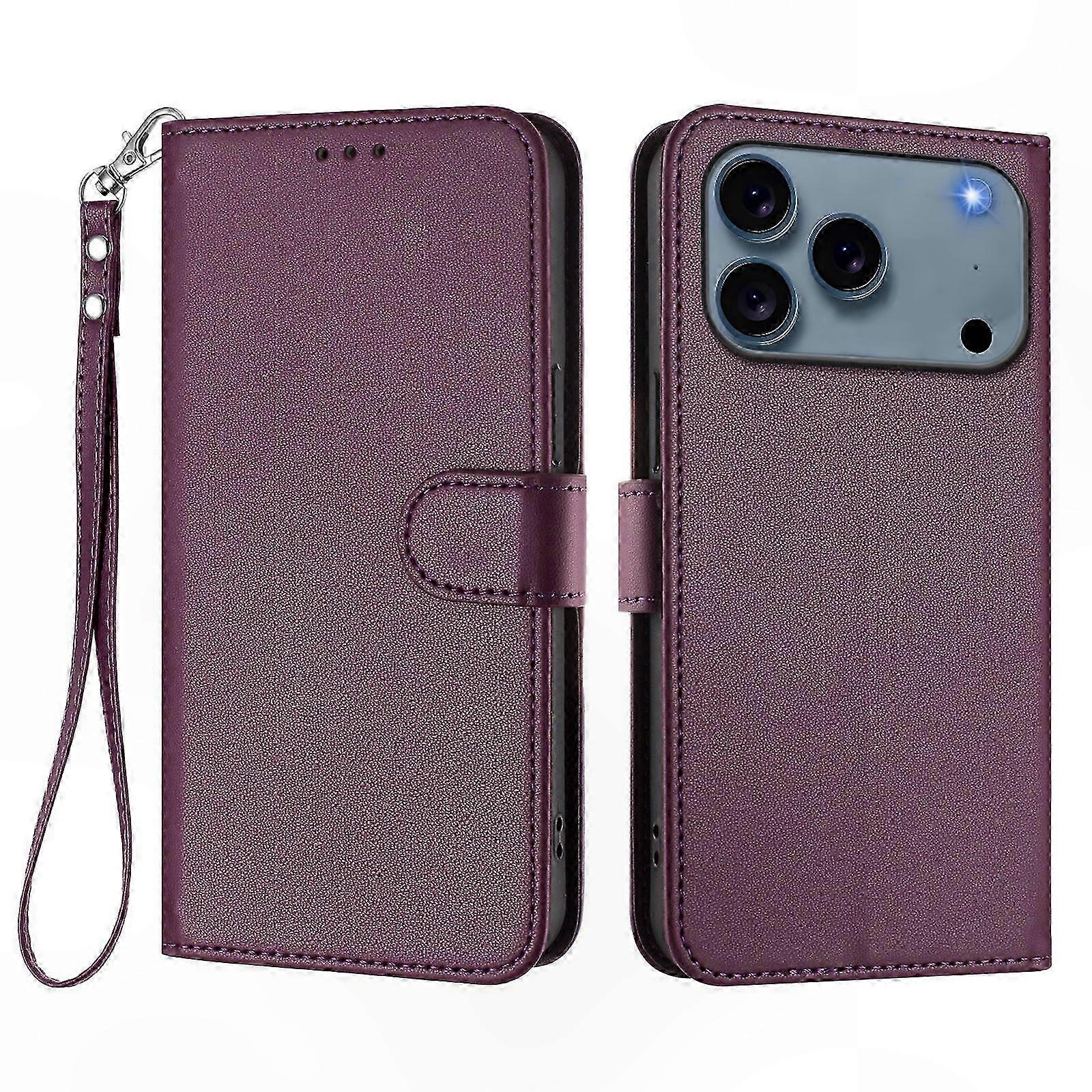 Leder-wallet-hülle Mit Standfunktion Und Handschlaufe Für Iphone 17 Pro Max