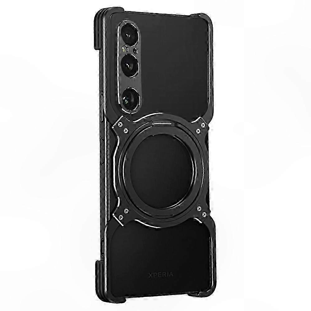 Metallhülle Mit Integriertem Ständer Für Xperia 1 Vi, Robuster Magnetschutz, Verstärkter Rahmen, Handyhalterung, Strapazierfähige Rückseite, Für Den Täglichen Gebrauch