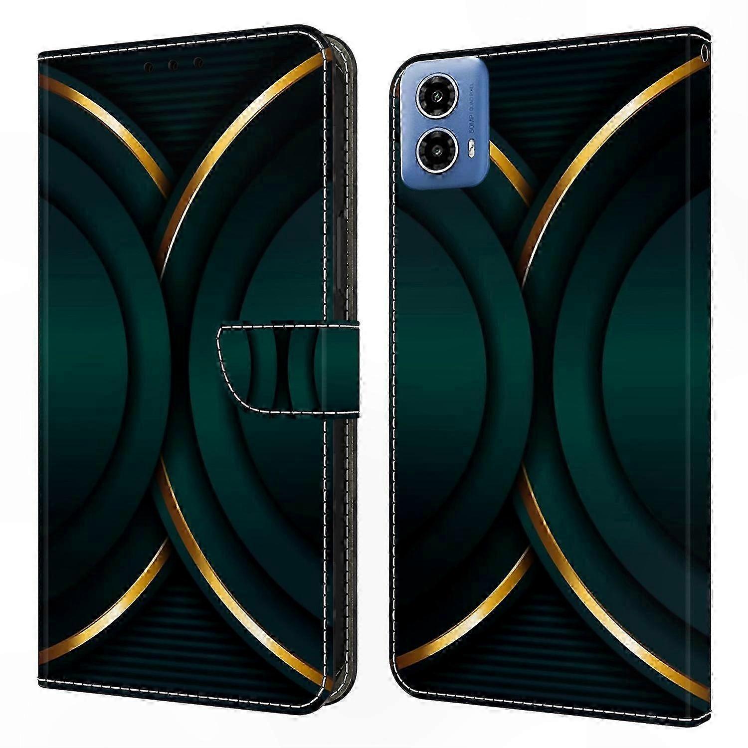 Ledergeldbörse Mit 3d-muster Für Moto G24 Power, Handyhülle Mit Standfunktion