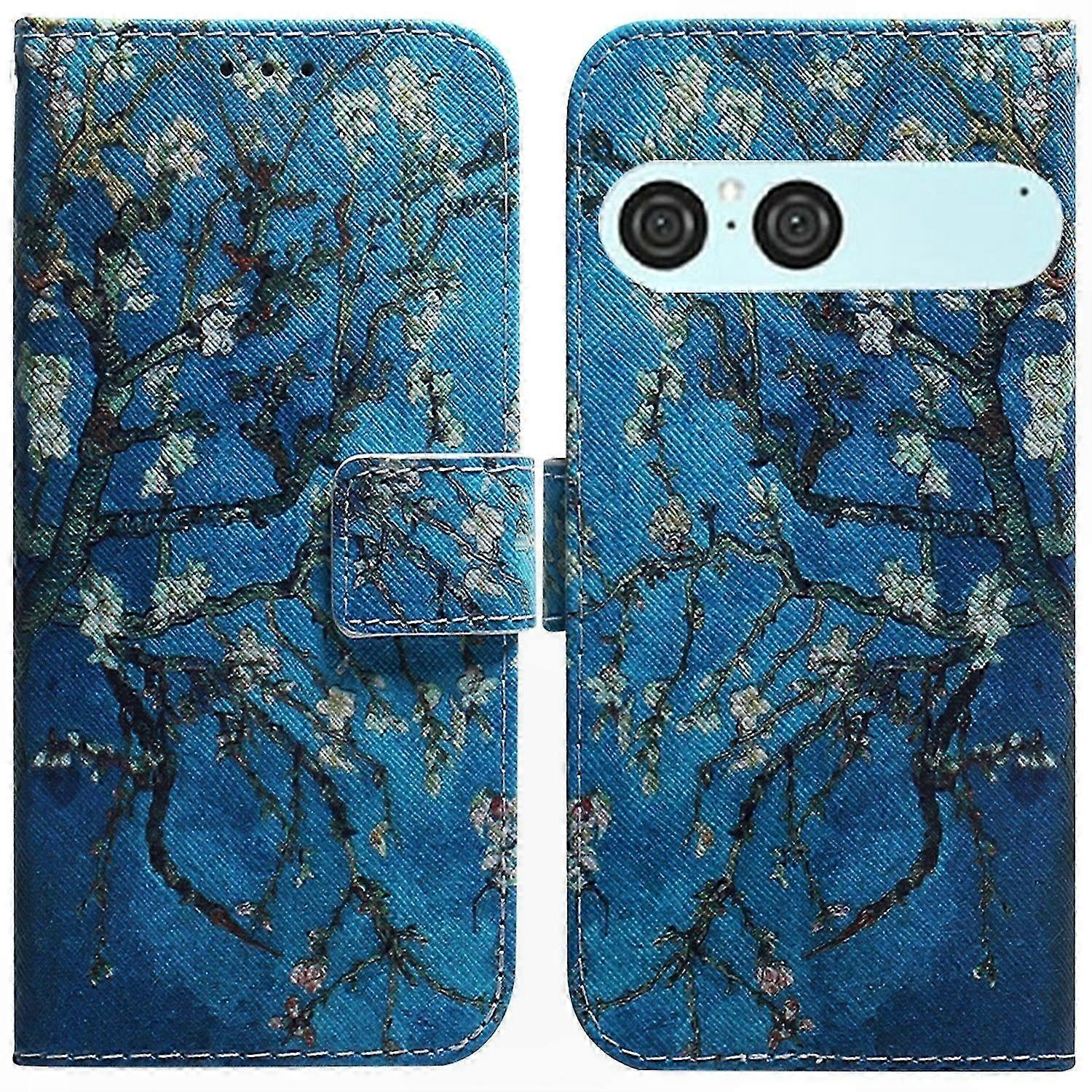 Ledergeldbörse Für Xperia 10 Vii Mit Aprikosenblütenmuster, Elegantes Design, Hochwertige Schutzhülle, Kartenfächer Und Magnetverschluss, Schlanke Und Robuste Hülle, Kompatibel Mit Xperia 10 Vii, Farb