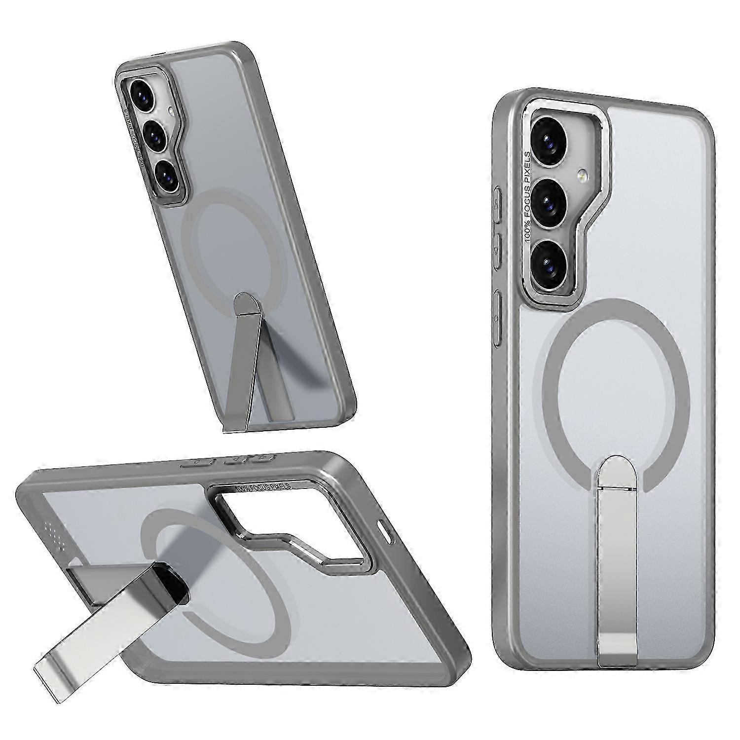 Galaxy S24 Fe Hülle Mit Magsafe-halterung, Verstärktem Tpu- Und Acrylschutz, Dunkelvioletter Tönung, Robustem Und Elegantem Finish, Stoßfester Hülle Mit Integriertem Ständer