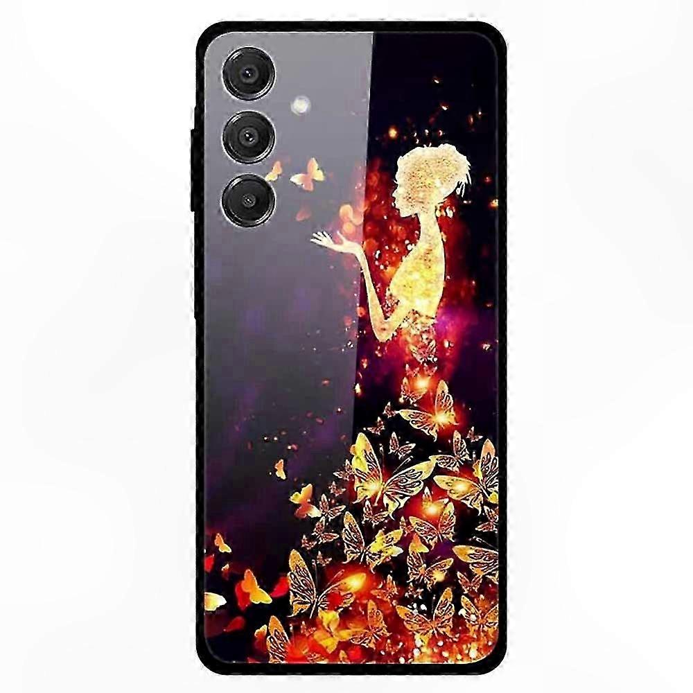 Schutzhülle Aus Gehärtetem Glas Für Galaxy A16 5g/4g Mit Aufgedrucktem Design, Extrem Widerstandsfähiger Rückseitenschutz, Schlanke Und Leichte Smartphone-hülle