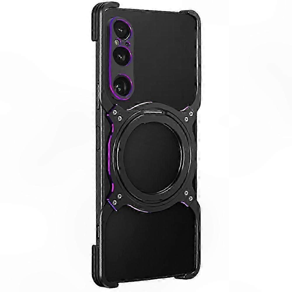 Metall-bumper-hülle Mit Ständer Für Xperia 1 Vi, Magnetische Schutzhülle Mit Verstärktem Rahmen