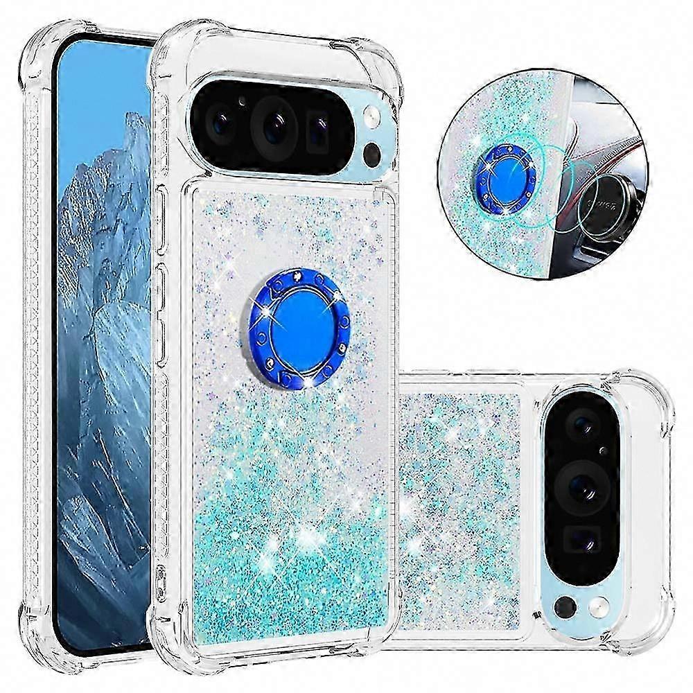 Google Pixel 10 Pro Tpu-hülle Mit Ständer, Stoßfest, Mit Grünem Herzmuster In Quicksand-optik, Schlanke Schutzhülle
