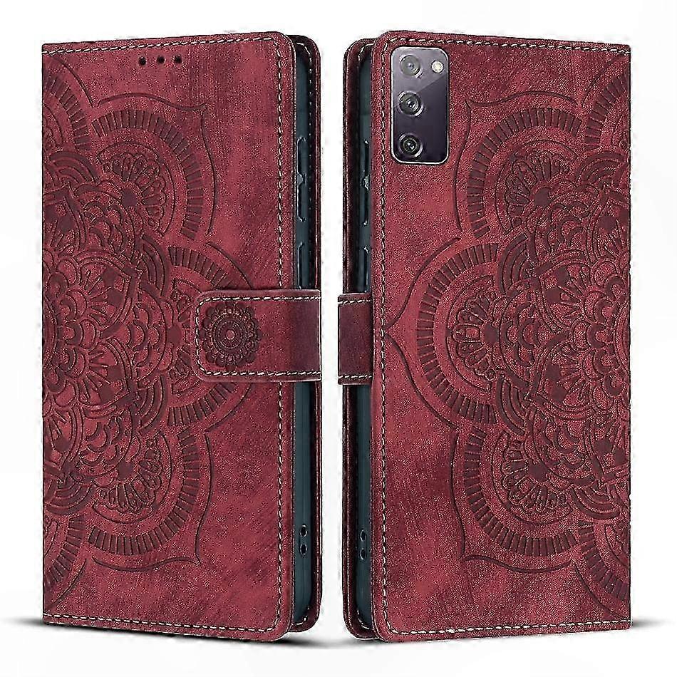 Elegante Und Robuste Handyhülle Aus Mattiertem Leder Im Retro-stil Mit Eingraviertem Mandala-muster, Stoßfest, Einzigartiges Vintage-design, Edles Handy-accessoire