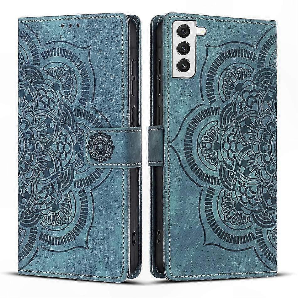Retro-handyhülle Aus Mattiertem Leder Mit Eingraviertem Mandala-muster, Elegante Schutzhülle, Vintage-design, Mattierte Oberfläche, Edles Handy-accessoire.