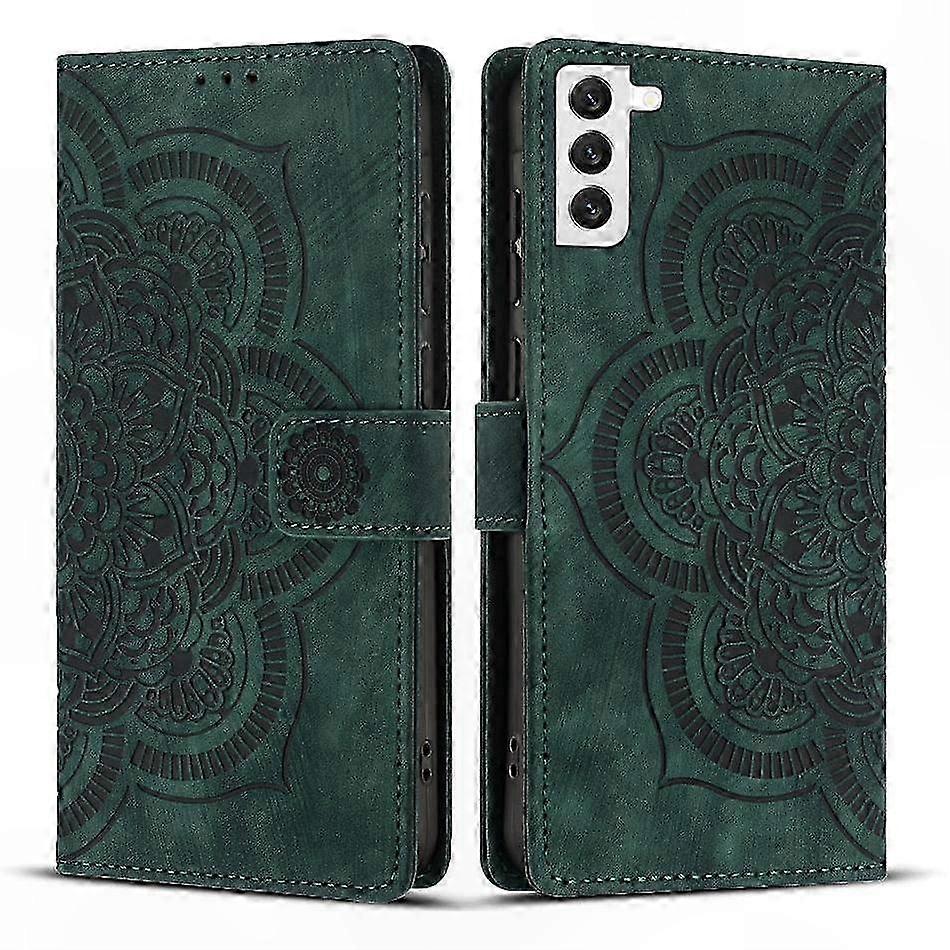 Retro-handyhülle Aus Mattiertem Leder Mit Eingraviertem Mandala-muster, Schützende Handyhülle, Einzigartiges Zierdesign, Elegante, Matte Oberfläche