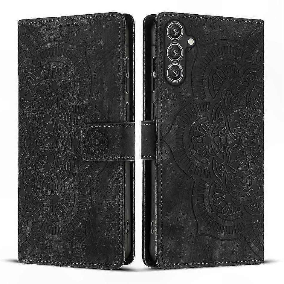 Retro-handyhülle Aus Mattiertem Leder Mit Eingraviertem Mandala-muster, Elegante Und Schützende Hülle, Einzigartiges Design, Hochwertige Verarbeitung, Kompatibel Mit Den Meisten Smartphones, Trendiges