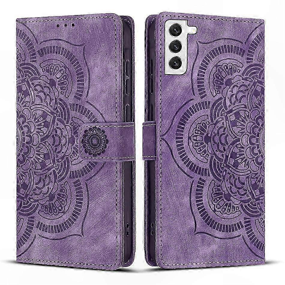 Retro-handyhülle Aus Mattiertem Leder Mit Eingraviertem Mandala-muster, Einzigartiges Und Elegantes Design, Robuster Schutz, Hochwertige Verarbeitung, Trendiges Smartphone-accessoire