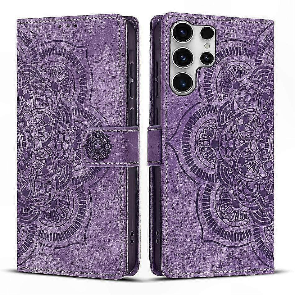 Retro-handyhülle Aus Mattiertem Leder Mit Emaille-mandala-muster, Elegante Handyhülle, Boho-design, Robuster Schutz, Mattierte Oberfläche, Ornamentales Muster, Vintage-handyaccessoire, Personalisierte