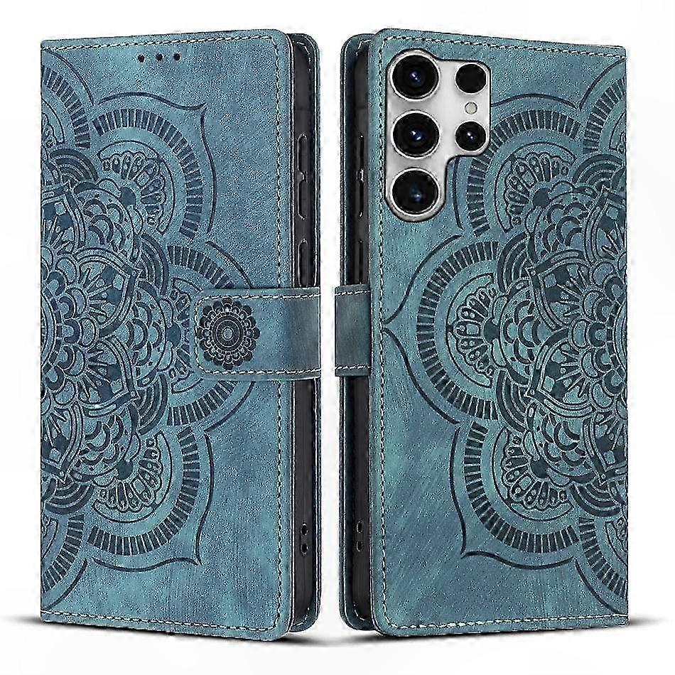 Retro-handyhülle Aus Mattiertem Leder Mit Eingraviertem Mandala-muster, Elegante Vintage-hülle, Schlanker Schutz, Einzigartiges Design, Kompatibel Mit Smartphones, Trendiges Accessoire