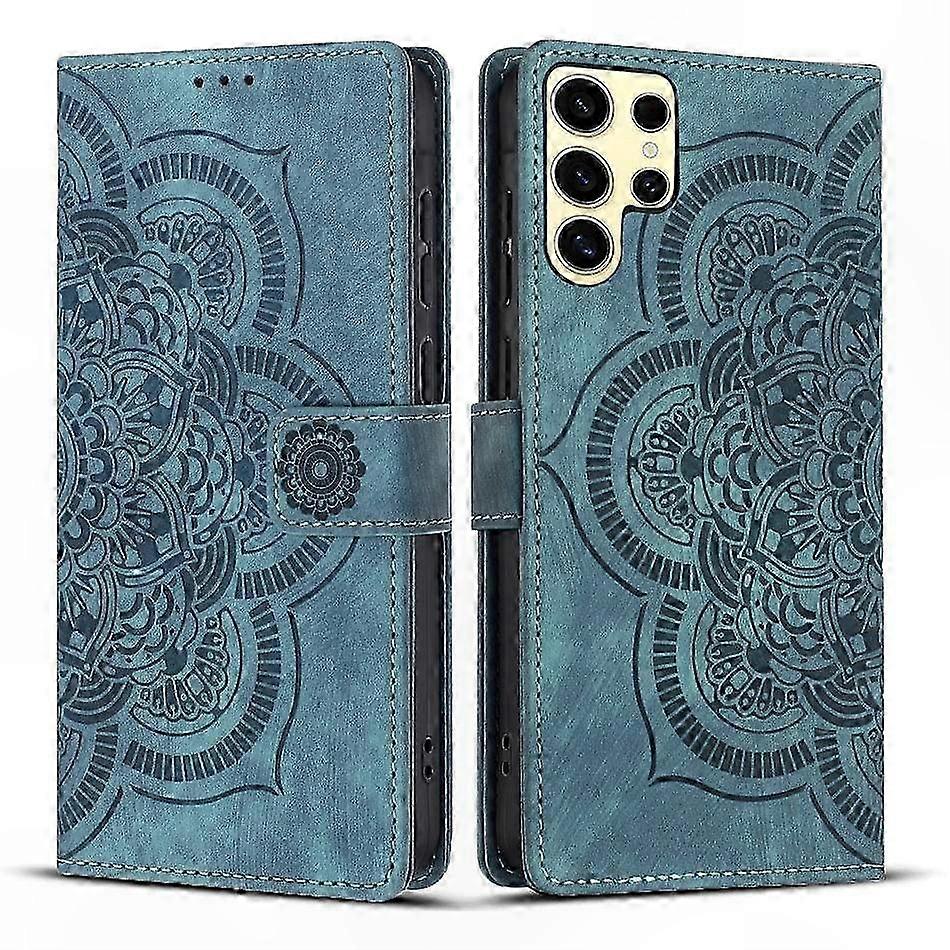 Retro-handyhülle Aus Mattiertem Leder Mit Eingraviertem Mandala-muster, Elegante Vintage-hülle, Weicher Und Schlanker Schutz, Einzigartiges Künstlerisches Design, Edles Handy-accessoire