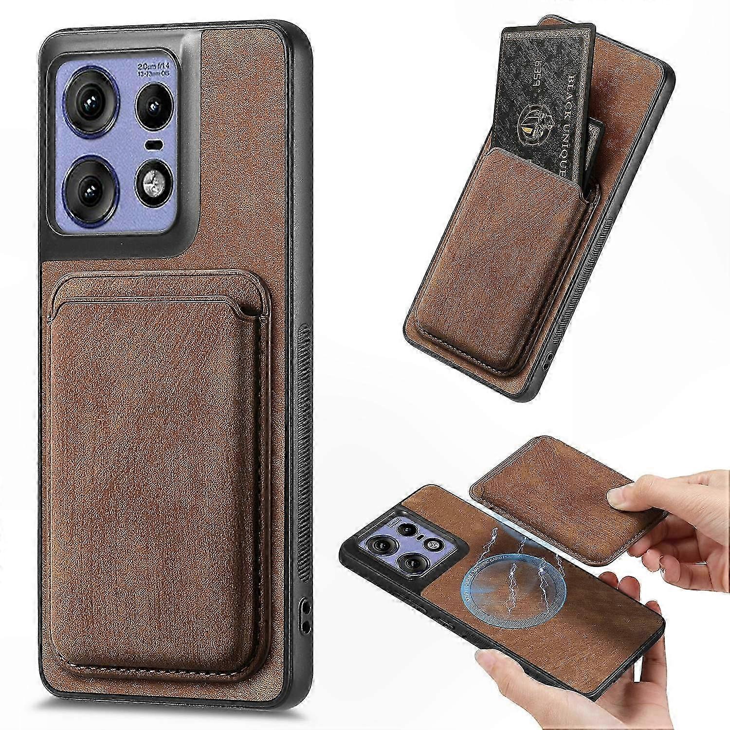 Retro-leder- Und Tpu-hülle Mit Herausnehmbarem Kartenhalter, Kompatibel Mit 5g-smartphones, Stilvolle Schutzhülle, Abnehmbare Tasche, Vintage-stil, Robuste Verarbeitung, Praktisches Handy-accessoire.