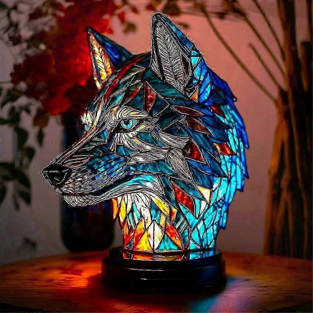 Vintage Tischlampe Aus Getöntem Glas Mit Tiermotiven, Elegante Inneneinrichtung, Kunstvoller Lampenschirm, Einzigartiges Stück Für Wohn- Oder Schlafzimmer.