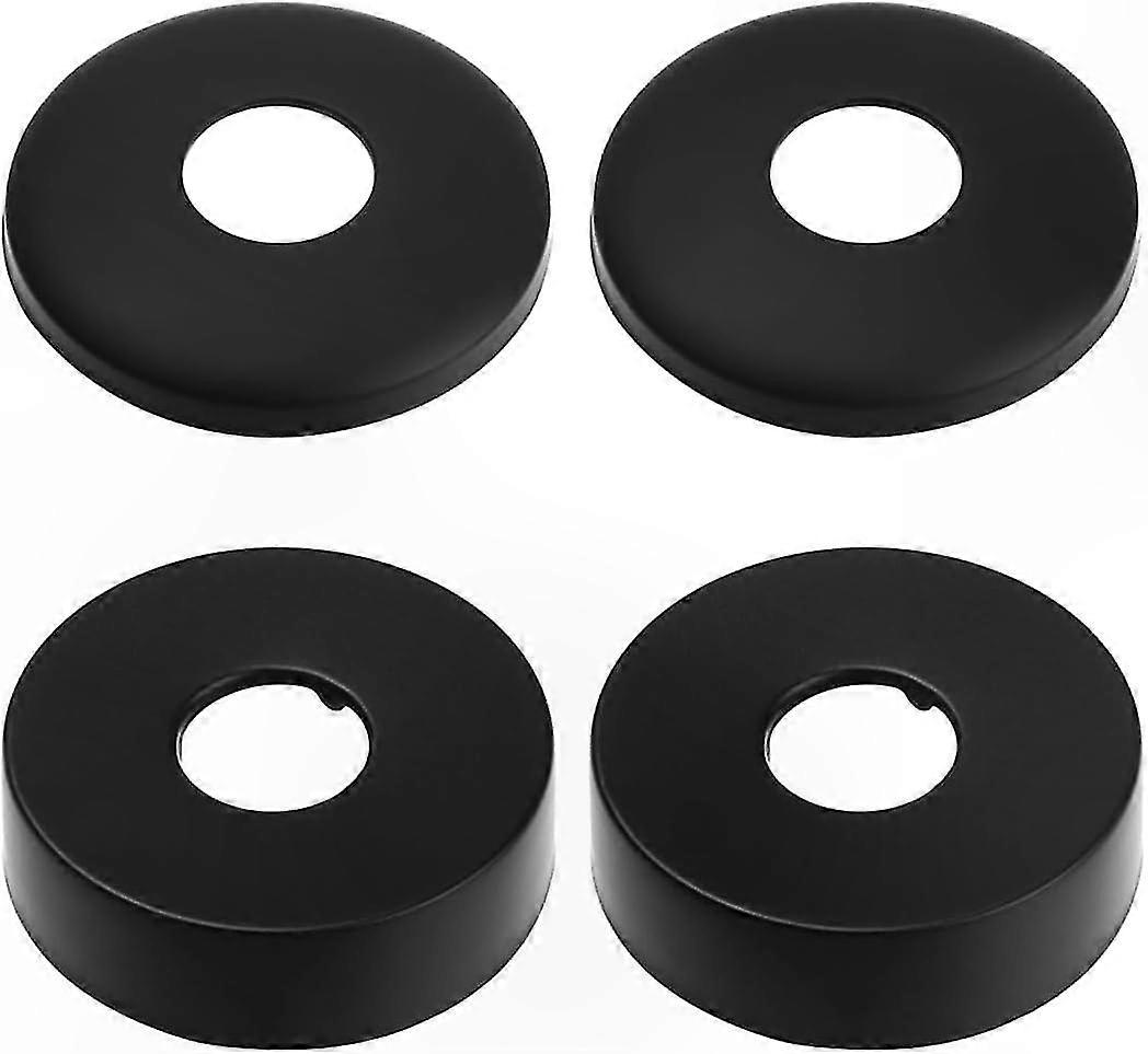 Dekorative Rosetten Aus Schwarzem Edelstahl, Set Mit 4 Runden Abdeckplatten Für Rohre, Duscharmaturen, Heizkörper Und Wasserhähne, Wandmutternabdeckungen.